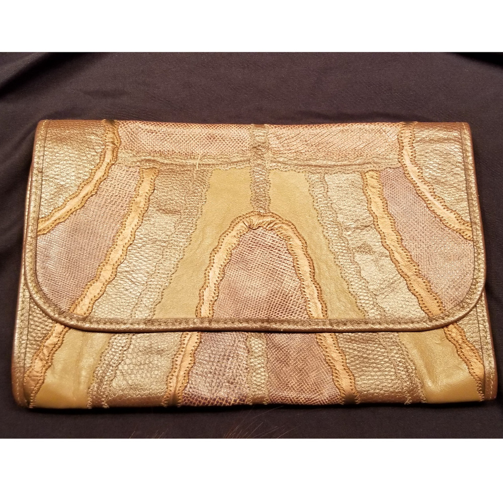Carlos Falchi Patchwork Lizard Skin Purse